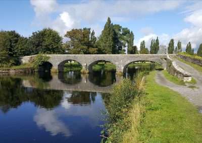 Up stream view of the Horse Bridge on the river Barrow at Athy, county Kildare, Ireland