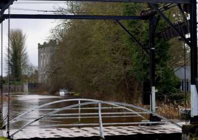 Levitstown Lifting Bridge. Levitstown Mill in background