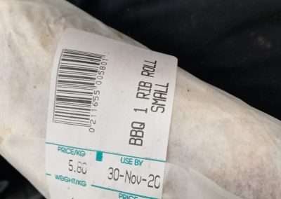 Wrapped Rib Roll with price tag of €5.80