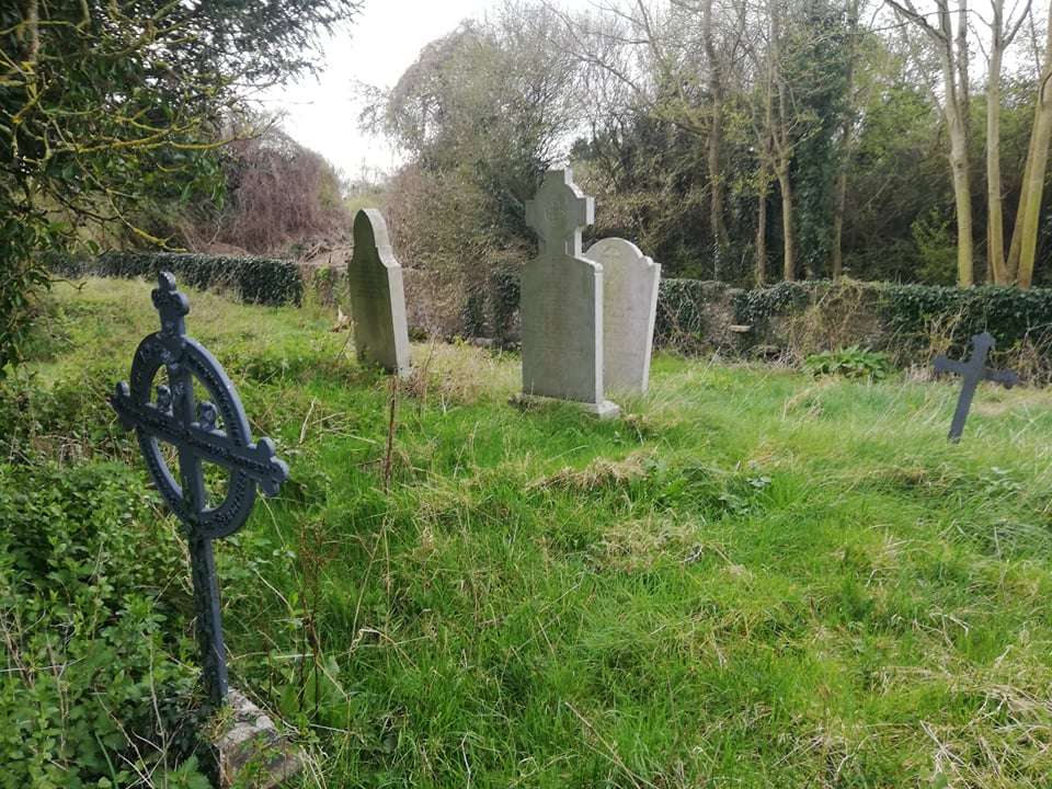 Graves at Tubberrarra Graveyard in Kildare, Ireland