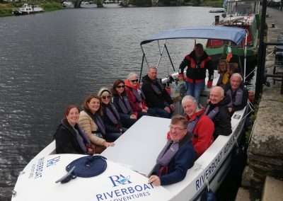 Members of the first class in the Waterways College aboard Riverboat Adventures in Graiguenamanagh