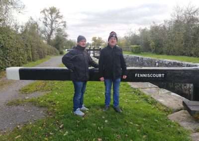 Pat Nolan & Liam O'Brien at Fenniscourt lock, Bagenalstown, County Carlow, Ireland