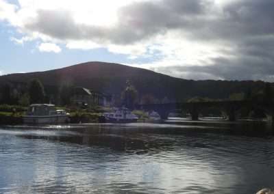 A view of Brandon hill as seen from the river Barrow in Graiguenamanagh, county Kilkenny, Ireland