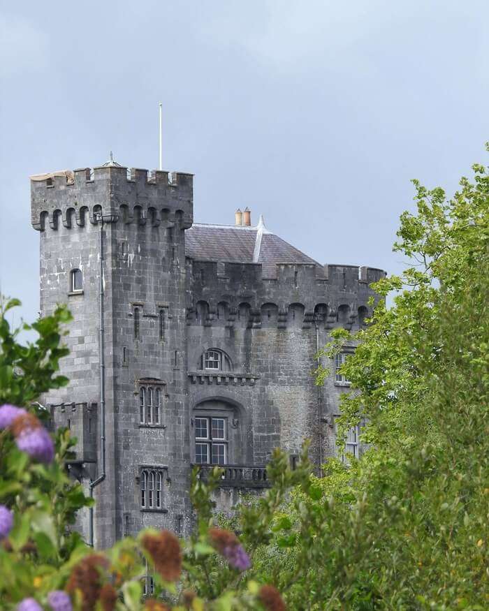 Top of Kilkenny castle above trees